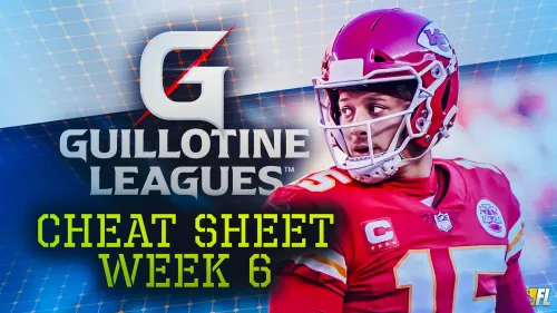 Guillotine Leagues™️ Cheat Sheet For Week 6: Bench Patrick Mahomes?
